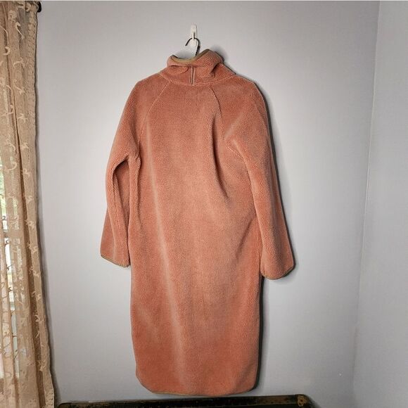 Chelsea And Violet Cozy Maxi Cardi Contrast Tape Faux Fur Maxi Coat Women Size M - Picture 2 of 9